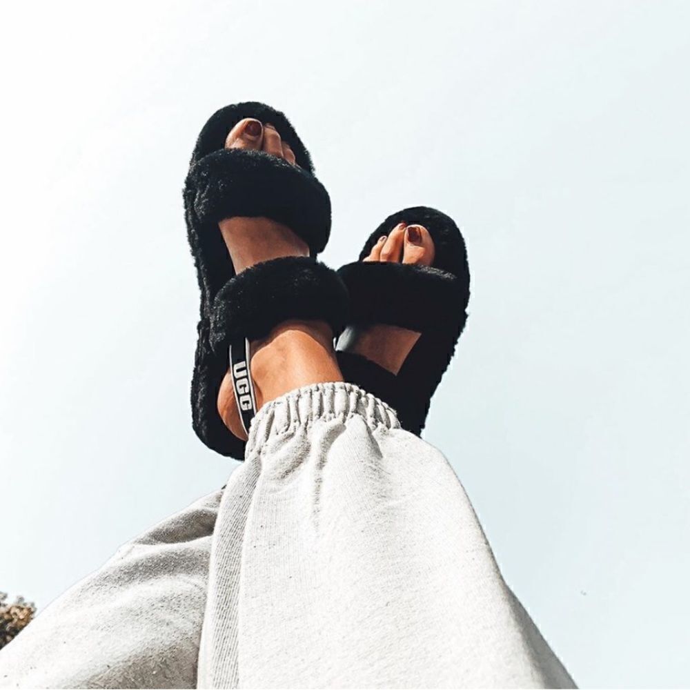 NEW UGG OH YEAH SLIDES SLIPPER SHEEPSKIN FURRY SANDALS